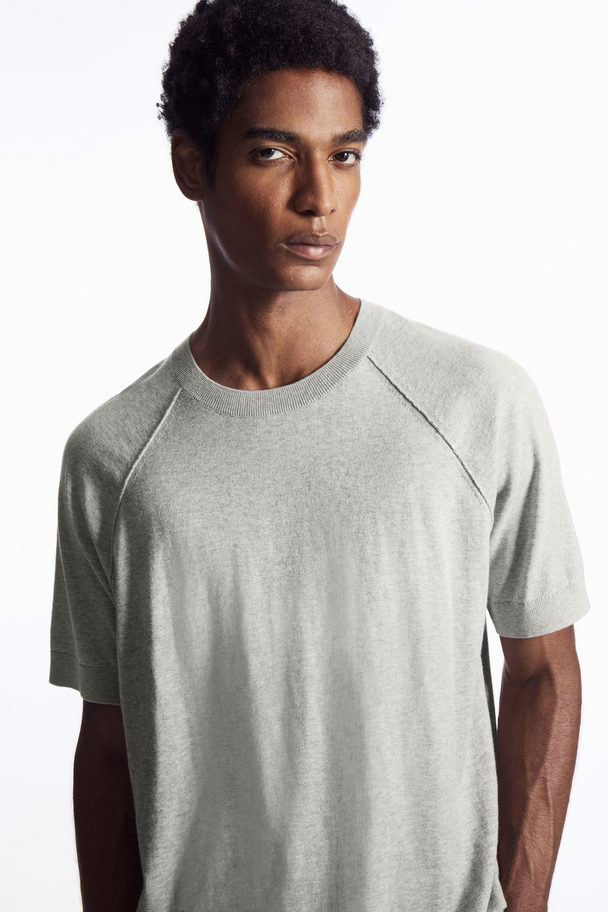 COS Knitted Cashmere-blend T-shirt Grey Mélange