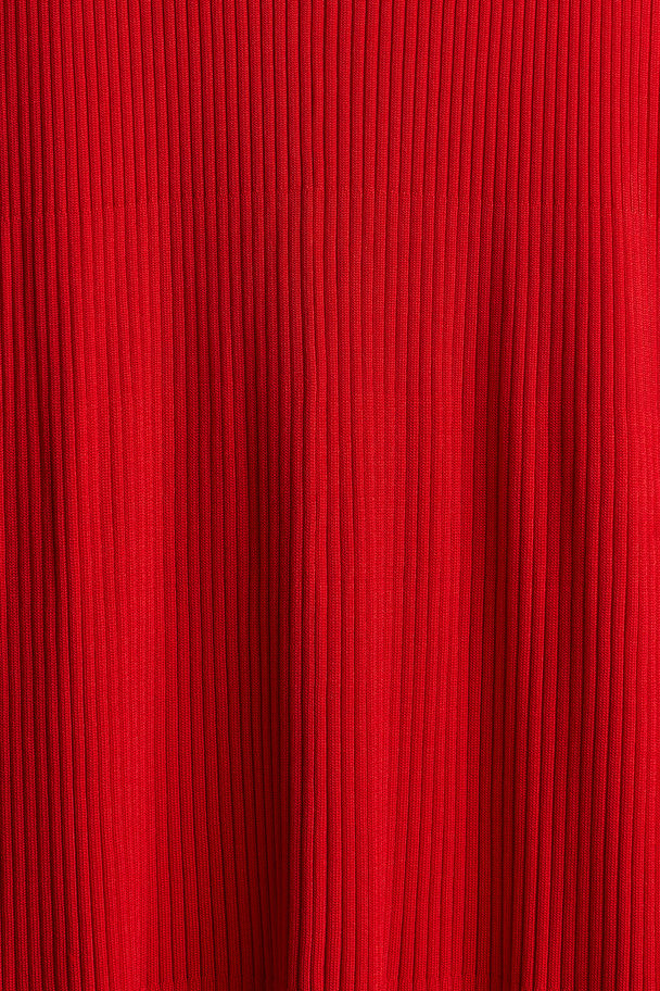 H&M Rib-knit Maxi Dress Bright Red