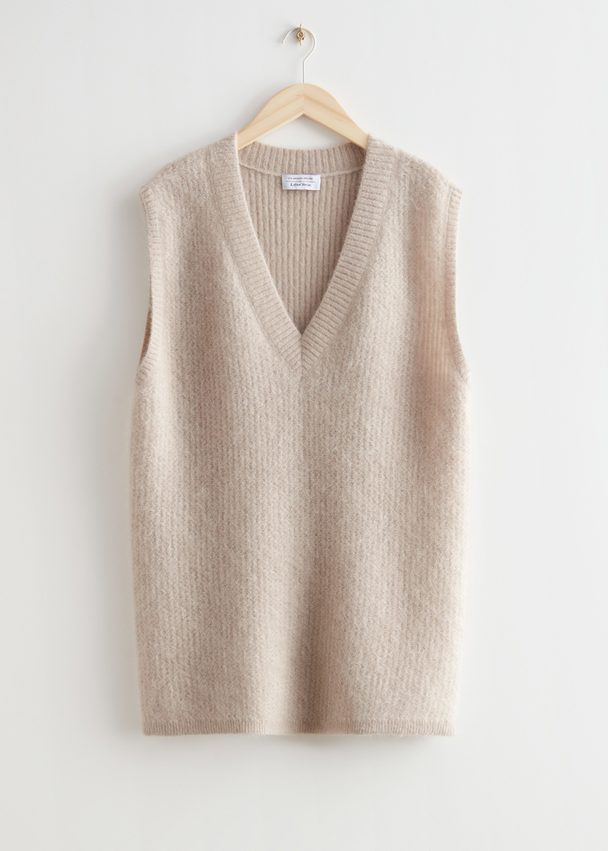 & Other Stories Oversized-Strickpullunder Taupe