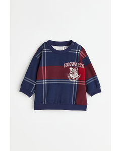 Sweater Van Katoenmix Donkerblauw/harry Potter