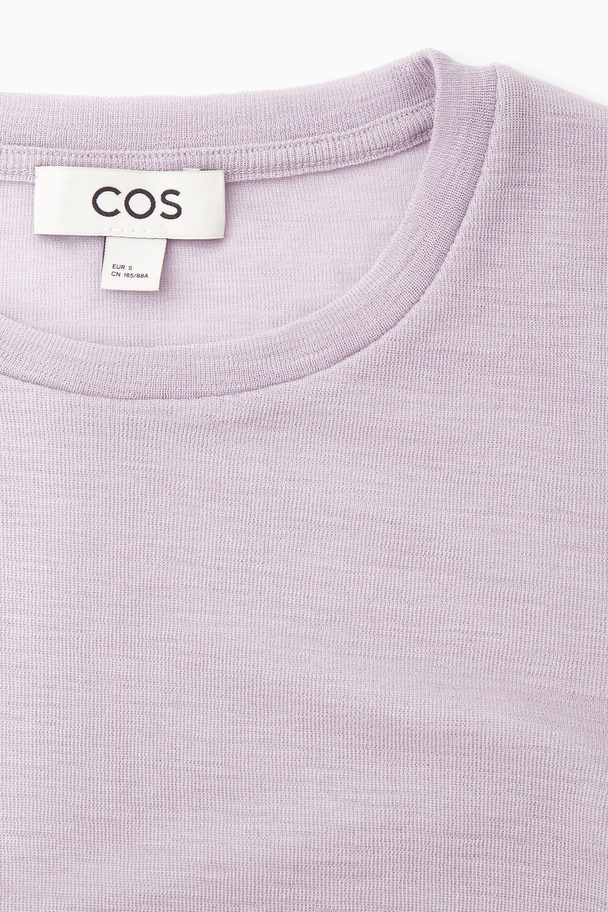 COS Crew-neck Merino Wool Top Lilac
