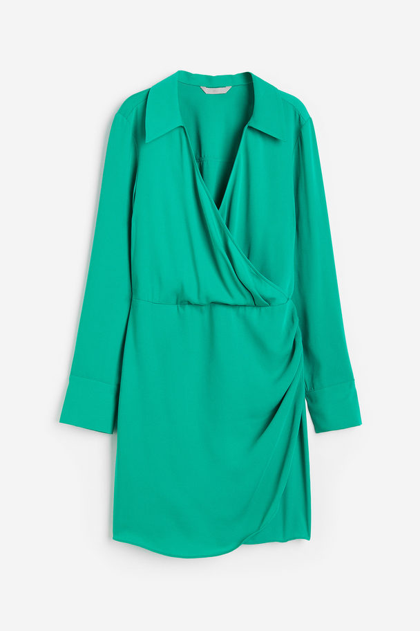 H&M Wrap Dress Green Turquoise