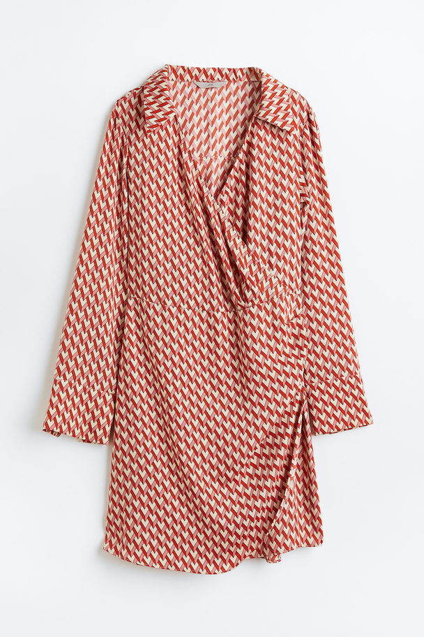 H&M Slå Om-kjole Rød/mønstret