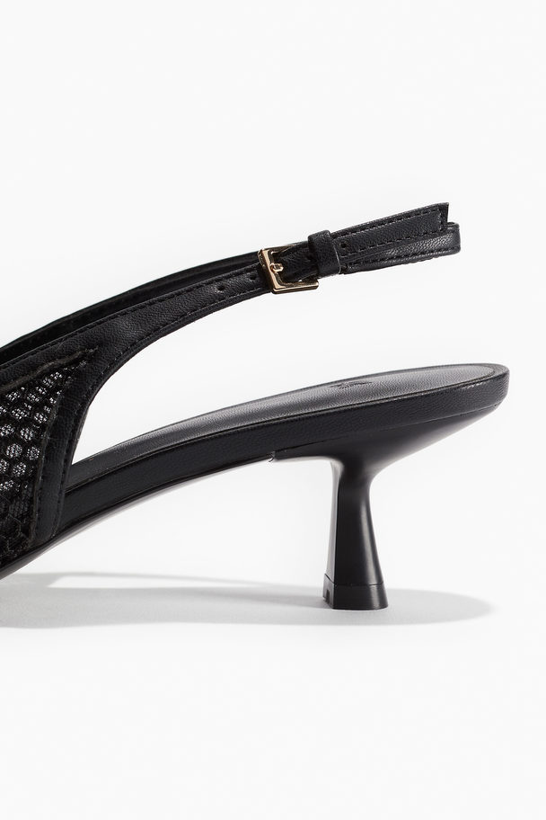 H&M Slingpumps aus Mesh Schwarz