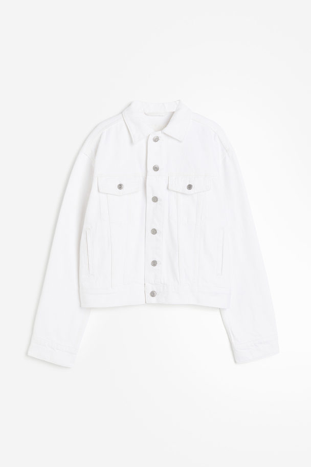 H&M Short Denim Jacket White
