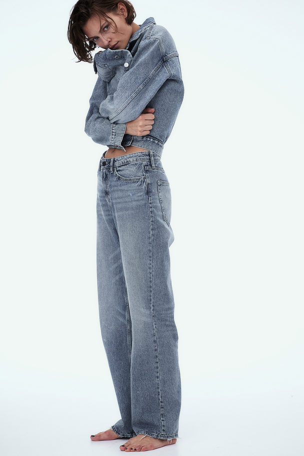 H&M Kort Denim Jack Denimblauw