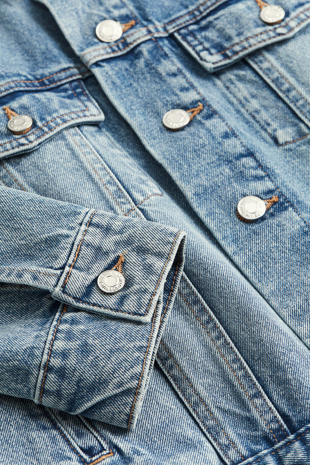 H&M Kort Denim Jack Denimblauw