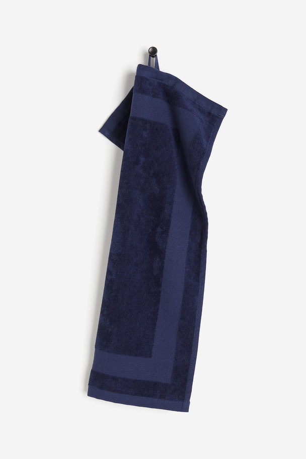 H&M HOME Velour Guest Towel Navy Blue