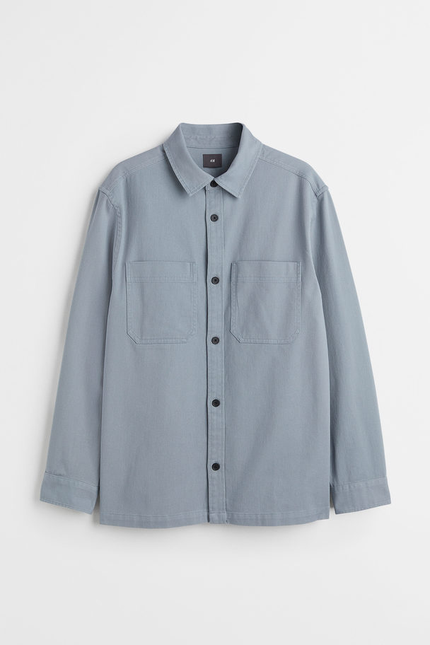 H&M Overshirt Regular Fit Gråblå