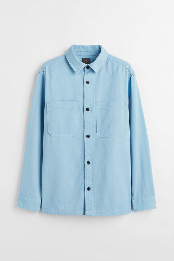H&M Overshirt Regular Fit Hellblau