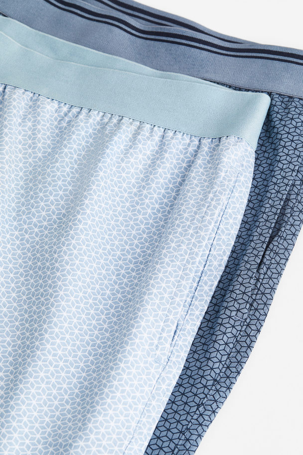 H&M 2-pack Cotton Boxer Shorts Blue/patterned