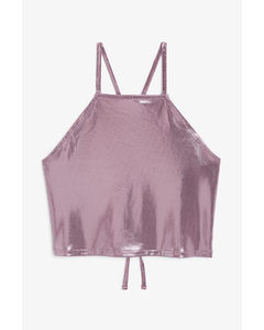 Tie-back Top Shiny Pink