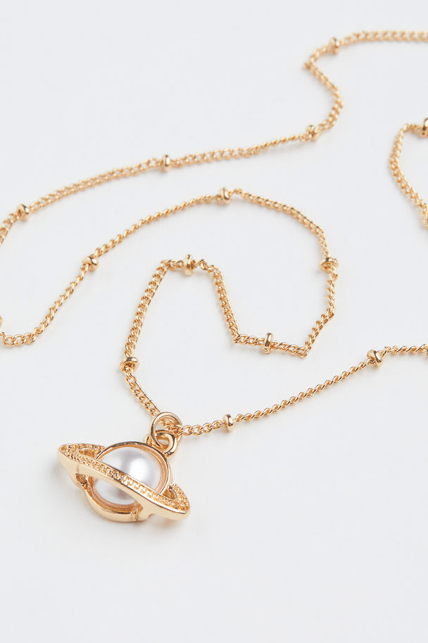 H&M Pendant Necklace Gold-coloured/planet