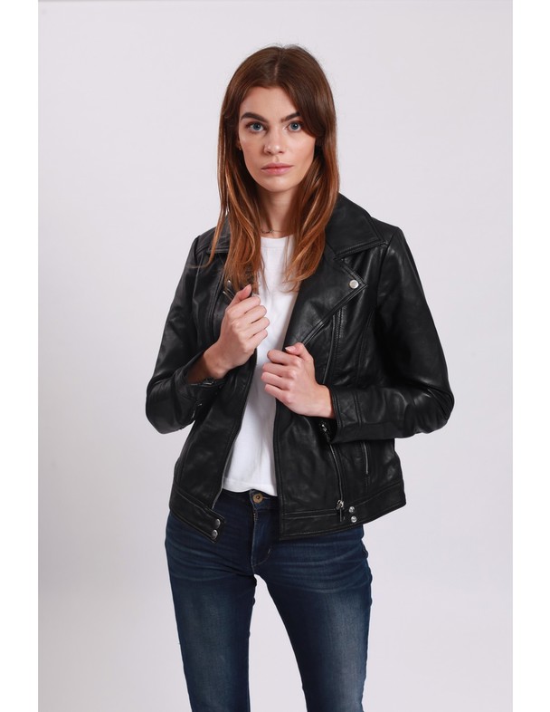 Le Temps des Cerises Leather Jacket Lahina