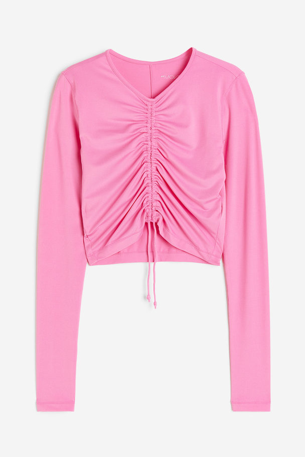 H&M DryMove™ Sportshirt mit Kordelzug Bubblegum-Rosa