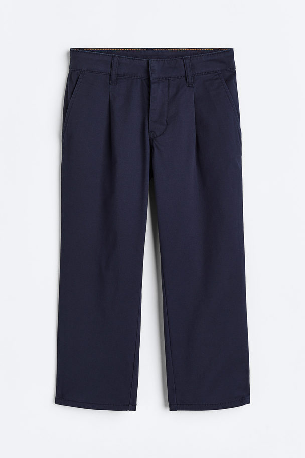 H&M Chinos I Bomull Relaxed Fit Marinblå