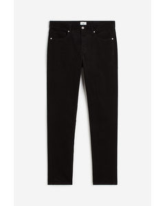 Corduroy Broek - Slim Fit Zwart