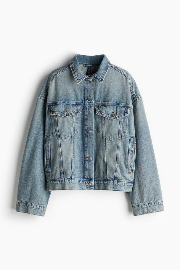 H&M Jeansjacke Helles Denimblau