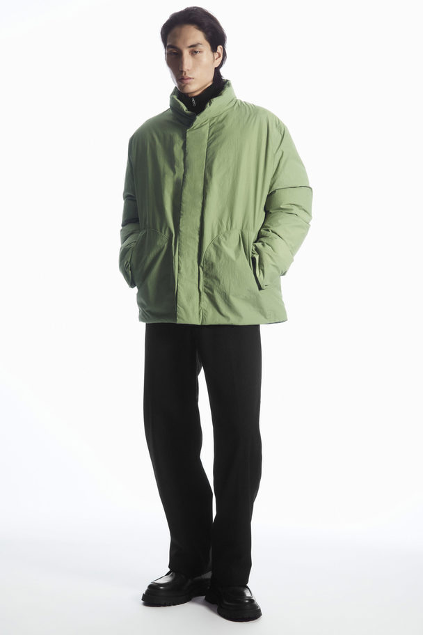 COS Padded Magnetic-collar Jacket Khaki Green
