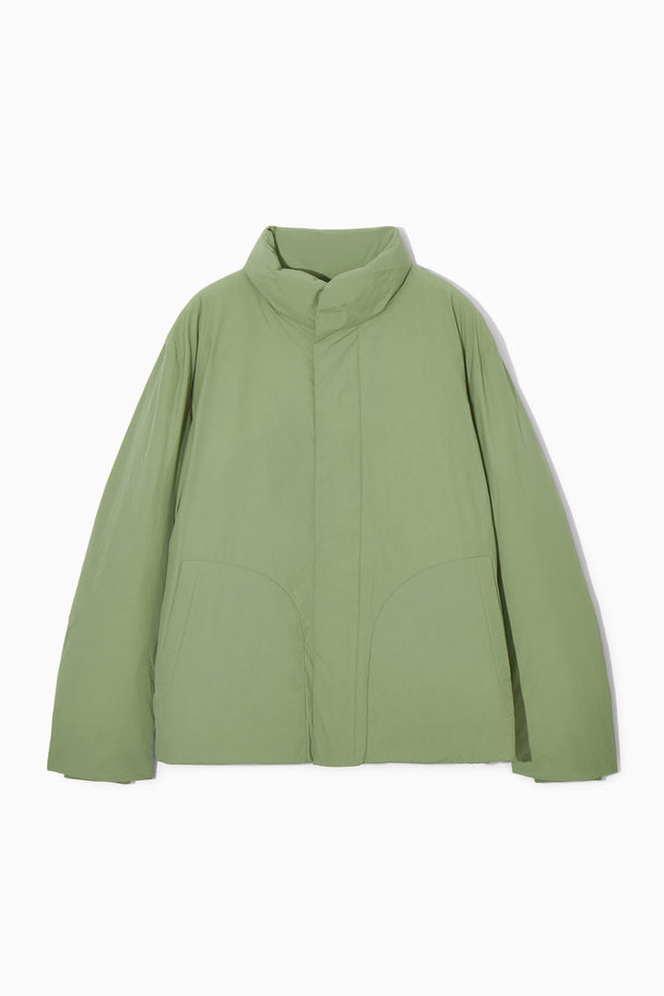COS Padded Magnetic-collar Jacket Khaki Green