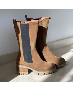 Natural Colour Leather Fogo Heeled Boot