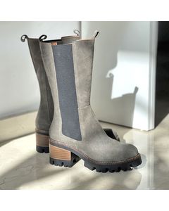 Green Leather Fogo Heeled Boot