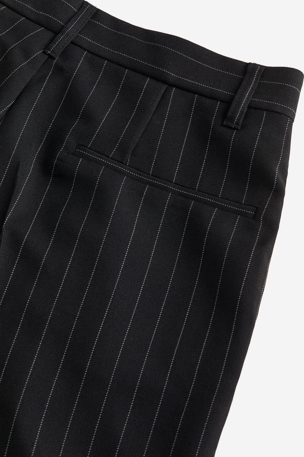 H&M Tailored Trousers Black/pinstriped