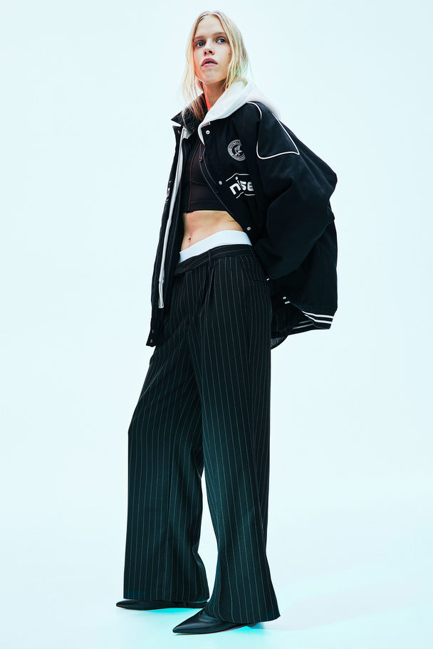 H&M Stylede Bukser Sort/nålestribet