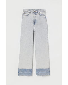 Wide High Ankle Jeans Sart Denimblå