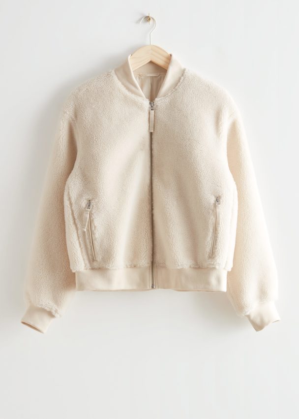 & Other Stories Pile Jacket White