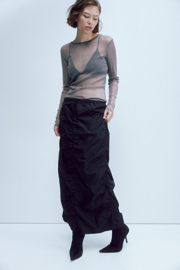 H&M Ruched Skirt Black