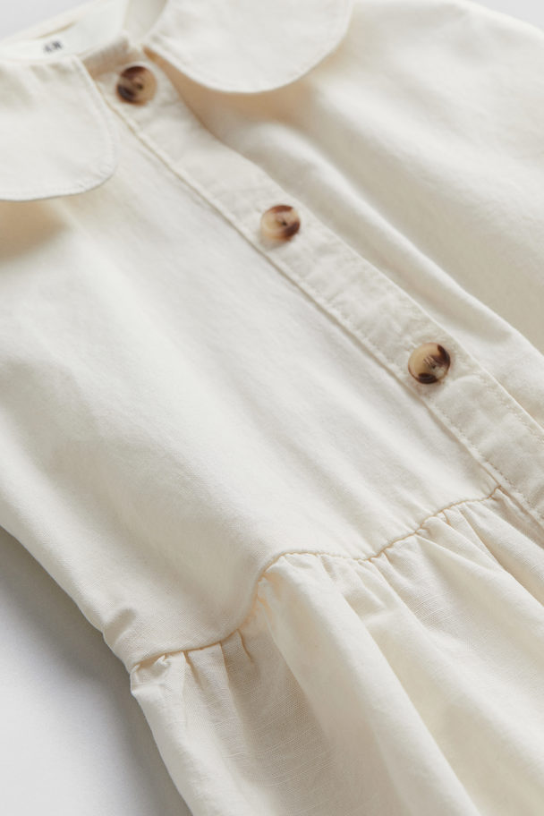 H&M Sleeveless Shirt Dress Cream