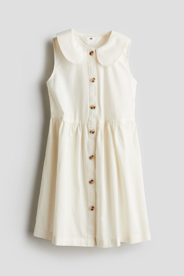 H&M Sleeveless Shirt Dress Cream