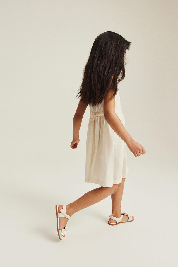 H&M Sleeveless Shirt Dress Cream