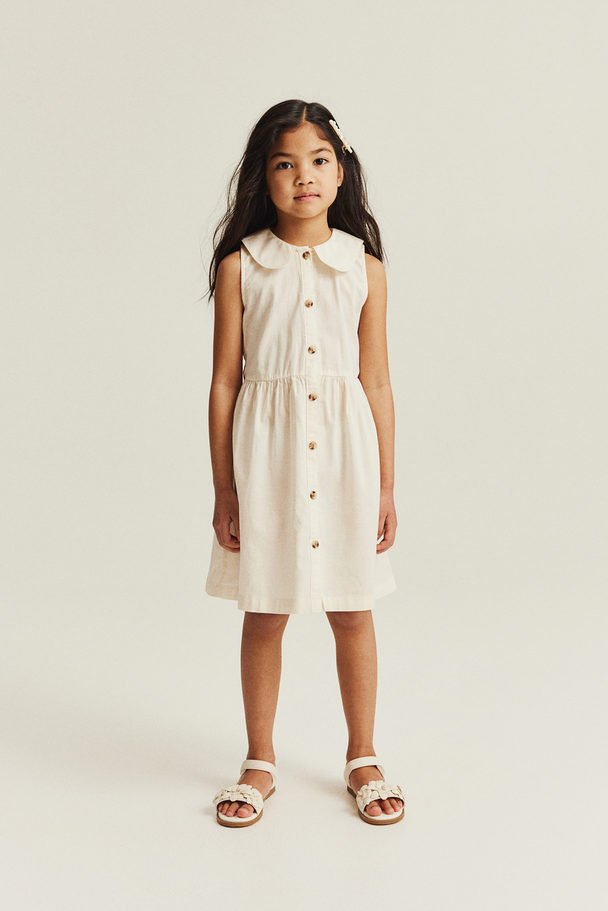 H&M Sleeveless Shirt Dress Cream