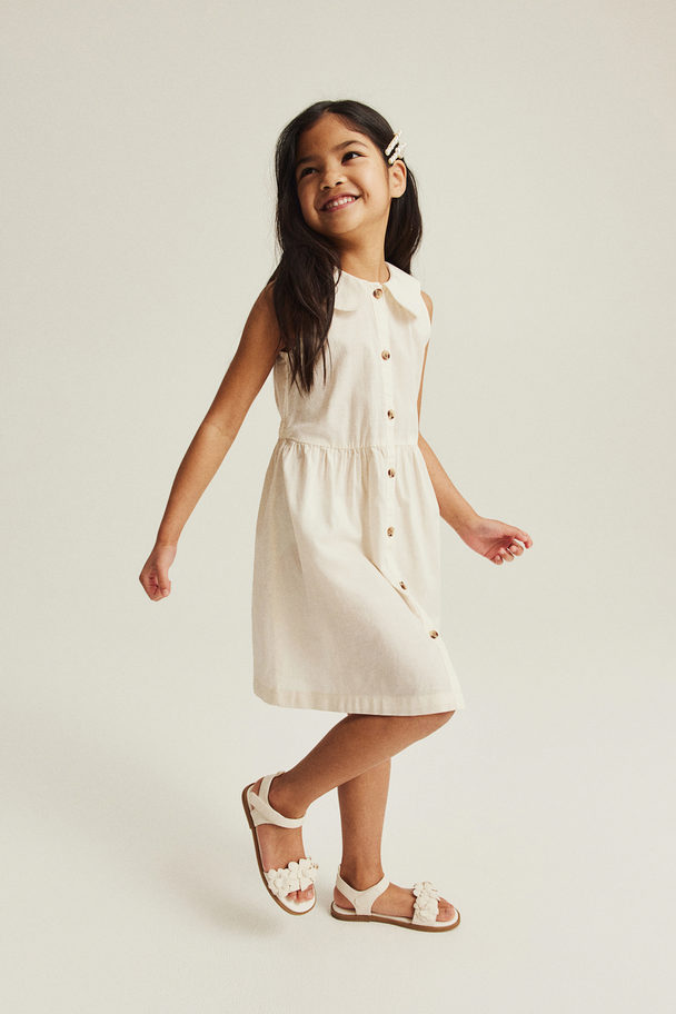 H&M Sleeveless Shirt Dress Cream