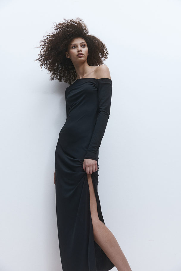 H&M One Shoulder-kjole Sort