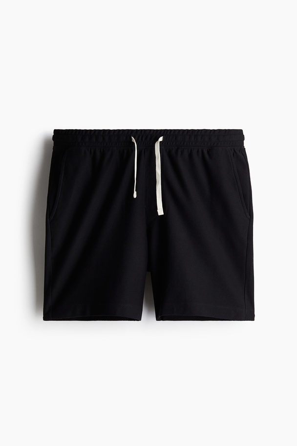 H&M Regular Fit Piqué Shorts Black