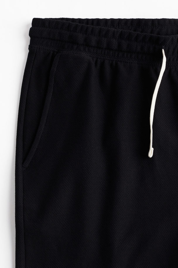 H&M Regular Fit Piqué Shorts Black