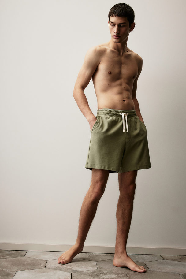 H&M Shorts I Piqué Regular Fit Grøn