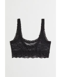 Non-padded Lace Bra Top Black