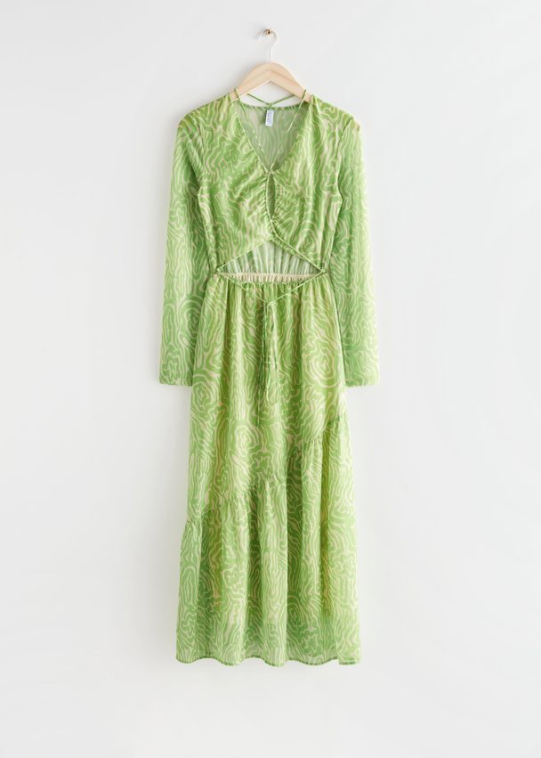& Other Stories Cut-out Midi Dress Green