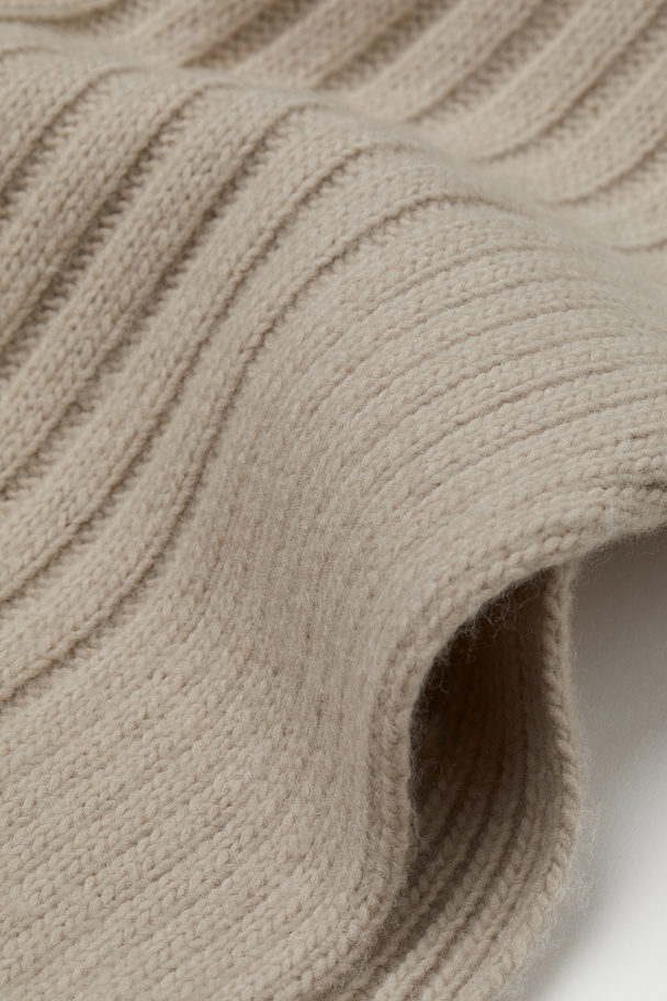 H&M Rib-knit Sweater Vest Light Beige