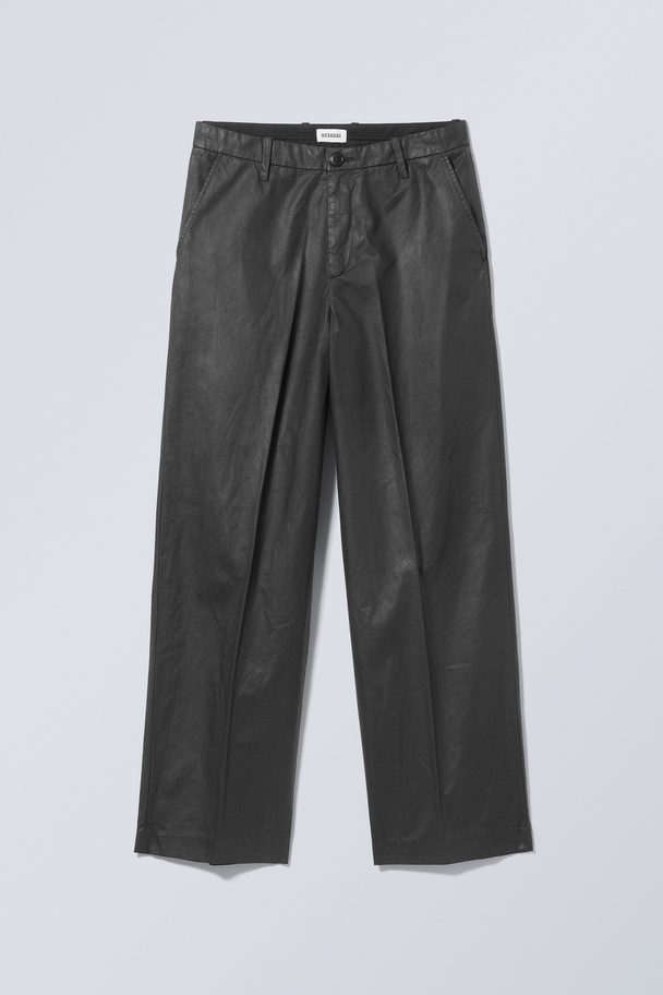 Weekday Dave Loose Coated Trousers Black