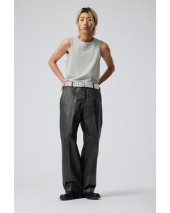 Dave Loose Coated Trousers Black