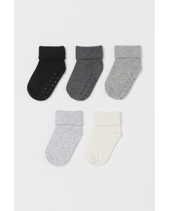 5er-Pack Socken Graumeliert/Schwarz/Weiß