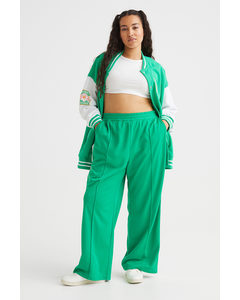 H&m+ Wide Track Pants Green/white