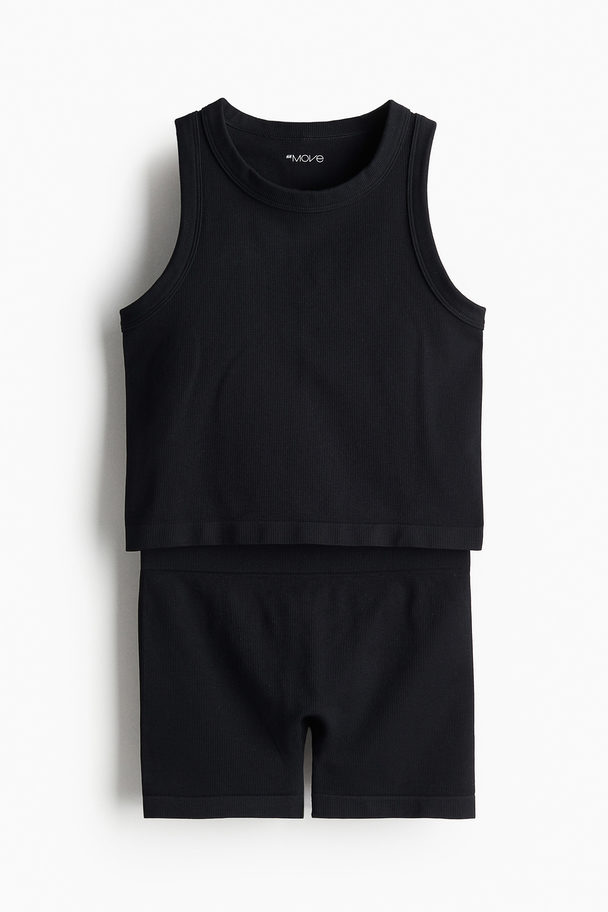 H&M 2-teiliges DryMove™ Sportset Seamless Schwarz