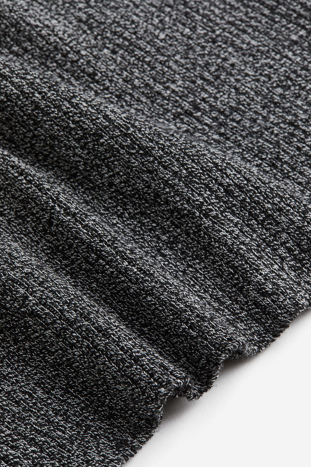 H&M Rib-knit Bodycon Dress Black Marl