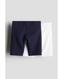 2-pack Cycling Shorts Navy Blue/white